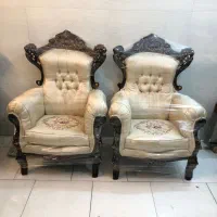 مبل سلطنتی 7 نفره مدل نیکودرحد آکبند تمام چوب گردو