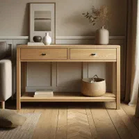 آینه و کنسول چوبی دست‌ساز|بوفه، ویترین، کنسول|چمستان, |دیوار