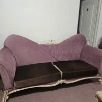 مبل ۷ نفره راحتی  در حد نو با روکش ۲ سری مخمل|مبلمان خانگی و میز عسلی|تهران, امیریه|دیوار