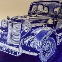 سفارش نقاشی با خودکار آبی|تابلو، نقاشی، عکس|اصفهان, بوستان ناژوان|دیوار