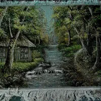 تابلو فرش دستباف طبیعت پاییز