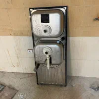 سینک استیل دو لگن با جا مایع بلانکو آلمانی|آب‌چکان و نظم‌دهنده ظروف|تهران, اختیاریه|دیوار
