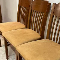 ۶ عدد صندلی قهوه ای-خردلی