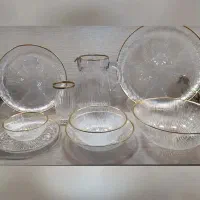 حراج استثنایی سرویس غذاخوری پیرکس لبه طلایی