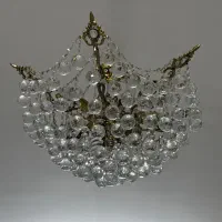 لوستر کریستال و برنج در حد نو