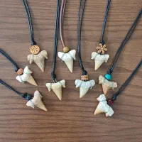 گردنبند تزئینی دندان کوسه طبیعی اصل