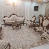 مبلمان 9 نفره و میز غذا خوری 8نفره استیل در حد نو