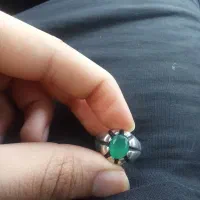 انگشتر زمرد رکاب نقره