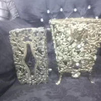 سطل آشغال و جای دستمال کاغذی  برنز|کلکسیون اشیاء عتیقه|پارس‌آباد, |دیوار