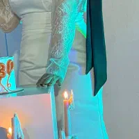 دوتا مجلسی مخمل اینه ای و ساتن سفید|لباس|جیرفت, |دیوار