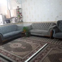 مبل راحتی شرکتی روکش پارچه ترک بدنه چوب