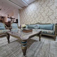 مبلمان استیل چوب راش 7 نفره پارچه‌ای|مبلمان خانگی و میز عسلی|شیراز, شهرک بهشتی|دیوار