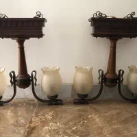 جفت لوستر چوبی