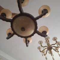 لوستر ۶ شاخه  چوبی