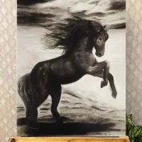 تابلو سیاه قلم اسب، اورجینال