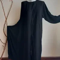 مانتو عبایی عربی مشکی خارج کارشده مجلسی راحتی فری