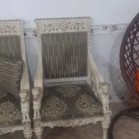 یک دسته مبل ۷ نفره و با میز نهار خوری ۱۰ نفره|مبلمان خانگی و میز عسلی|صحنه, |دیوار