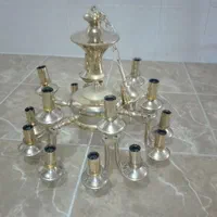 لوستر قدیمی وطرح طلایی|لوستر و چراغ آویز|اصفهان, کوی امیریه|دیوار