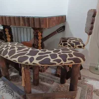 میز نهارخوری مدل چوبی روستیک طرح جنگلی ۶ نفره|میز و صندلی غذاخوری|تهران, مجیدیه|دیوار