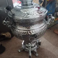 سماورگازی ۱۰ لیتری قلمکاری طرح هخامنش کوره دار