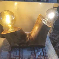 آباژور طرح ادیسون از چوب خوش نقش و محکم کهور|چراغ خواب و آباژور|بندر انزلی, چهارفریضه|دیوار