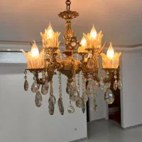 لوستر با لاله و کریستال