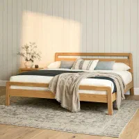 تخت خواب دونفره چوبی سرویس خواب مینیمال