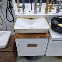 روشویی کابینتی هما مشکی طلایی تولید حاجی ابوطالبی|لوازم سرویس بهداشتی|رودهن, |دیوار