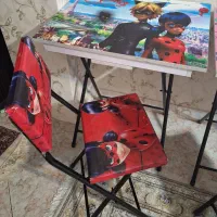 میز تحریر تاشو جاکتابی دار با صندلی تخفیف خورد