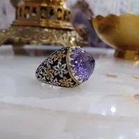 انگشتر  دست ساز آمتیست اصل شیک و مجلسی