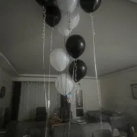 بادکنک هلیومی سفید مشکی