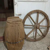 نیمکت چوبی ،چرخ گاری دکوری و بشکه|صندلی و نیمکت|مهاباد (آذربایجان غربی), |دیوار