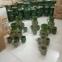 6 تا لیوان با پارچ سفالی با هم فقط 150 تومن