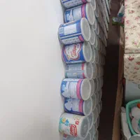تعداد بالای ۱۰۰ عدد قوطی شیر خشک تمیز و بهداشتی|ظروف نگهدارنده، پلاستیکی، یک‌بارمصرف|مبارکه, |دیوار
