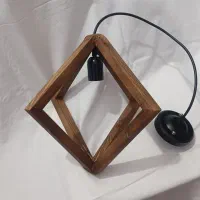 لوستر چوبی لوزی|لوستر و چراغ آویز|کرمان, |دیوار