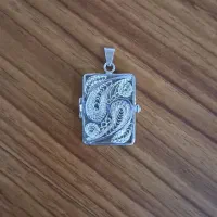 اویز نقره طرح ملیله