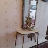 آینه شمعدان برنز با گلدان برنز