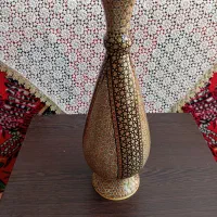 گلدان خاتم کاری روی مس