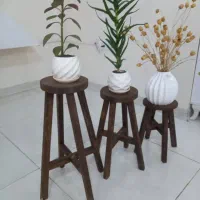 چهارپایه و استند گلدان چوبی