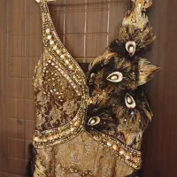 لباس مجلسی کارشده تور اصل ترک نو سایز 44