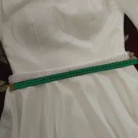 لباس عروس عقد نامزدی فرمالیته پوشیده ۳۸ و دسته گل|لباس|جعفرآباد, |دیوار