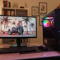 کیس کامپیوتر گیمینگ رم ۱۶ گرافیک 8 مانیتور 24