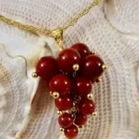 نیم ست مرجان اصل با نقره آب طلا
