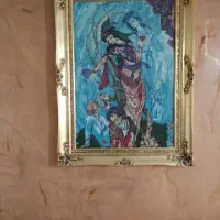 قاب عکس قدیمی تمام چوب با روکش ورق طلا