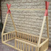 تخت تمام چوب سرخپوستی ایستاده در باد کودک نوجوان|تخت و صندلی بچه|مشهد, ده دی|دیوار