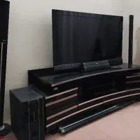میز تلویزیون چوبی سه تیکه