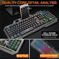 کیبورد گیمینگ  rgb دار چند حالته