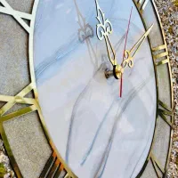 ساعت رزین طلایی|ساعت دیواری و تزئینی|لامرد, |دیوار