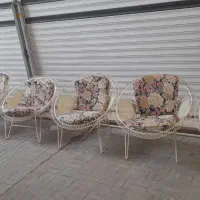 صندلی باغی فلزی ۶عدد باتشکهاش