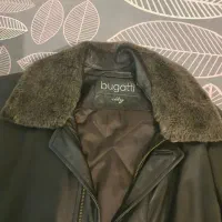 کاپشن چرم طبیعی برند بوگاتی اوریجینال